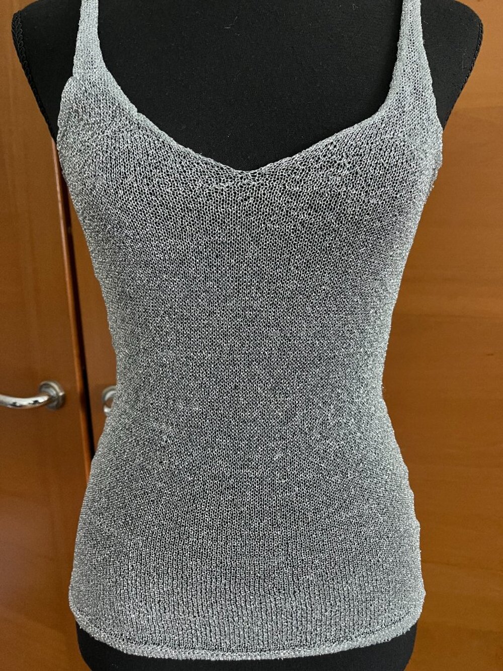 Zara Metallic Shimmer Strappy Top in Silver NWT - Picture 4 of 5